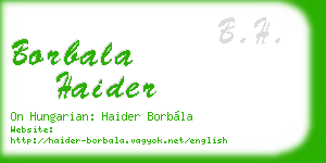 borbala haider business card