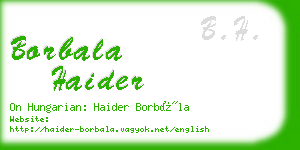 borbala haider business card